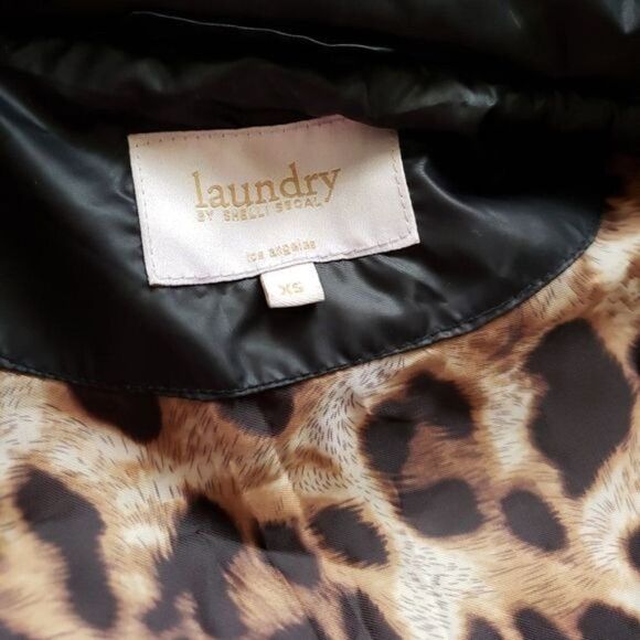 Laundry by Shelli Segal Quilted Zip Front Jacket Hood Animal Print Women's XS - Picture 11 of 13